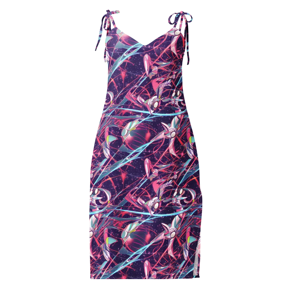 Neo-Tokyo Twirl on Slip Dress — Front