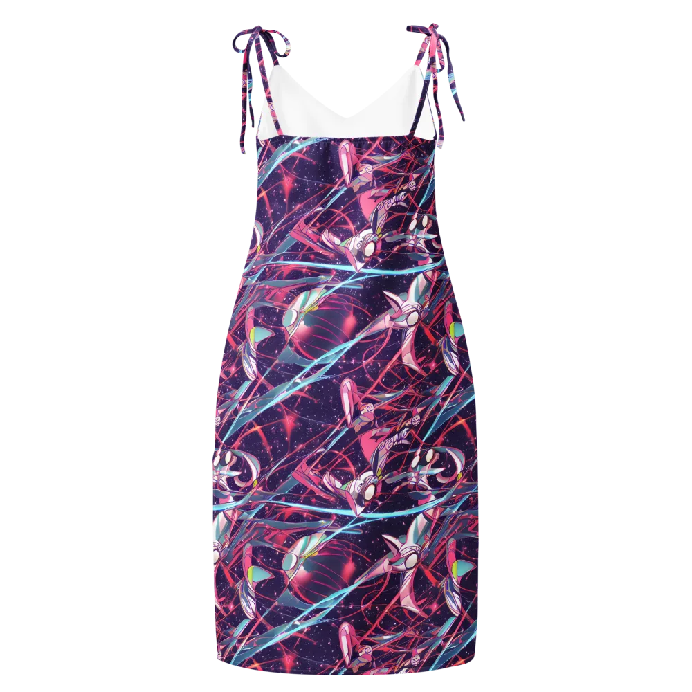 Neo-Tokyo Twirl on Slip Dress — Back