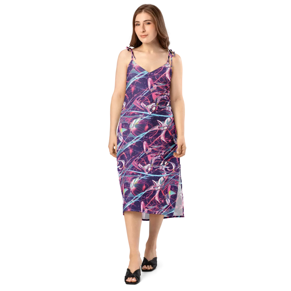 Neo-Tokyo Twirl on Slip Dress — Front