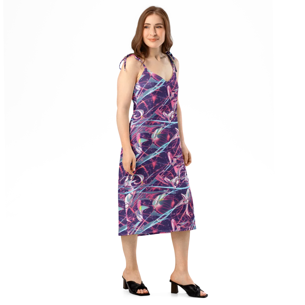 Neo-Tokyo Twirl on Slip Dress — Right Front