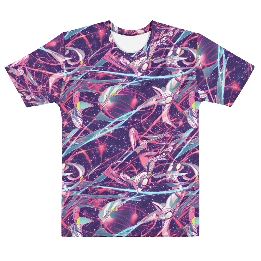 Neo-Tokyo Twirl on Men's Cotton Crew Neck T-Shirt — Front