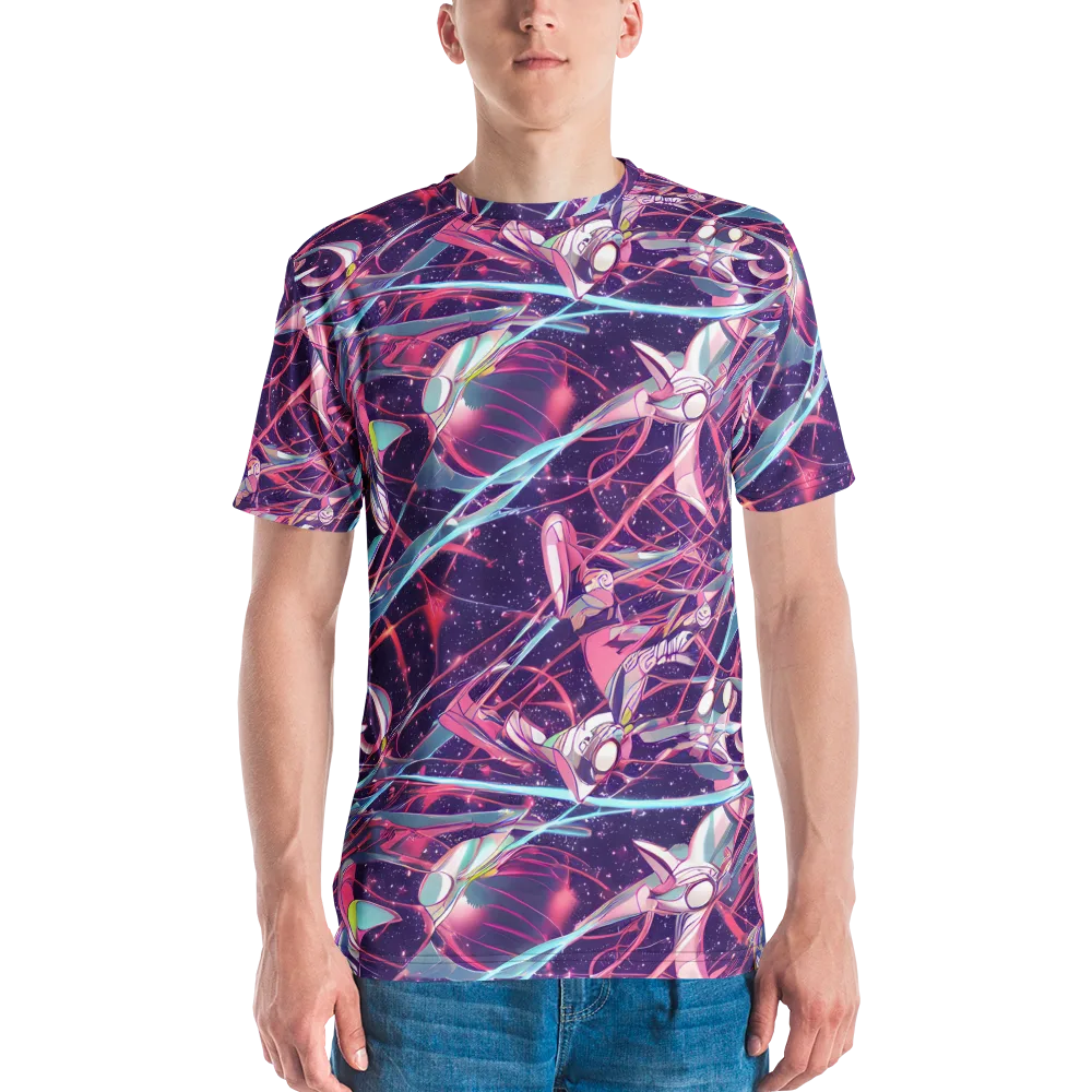Neo-Tokyo Twirl on Men's Crew Neck T-Shirt — Front