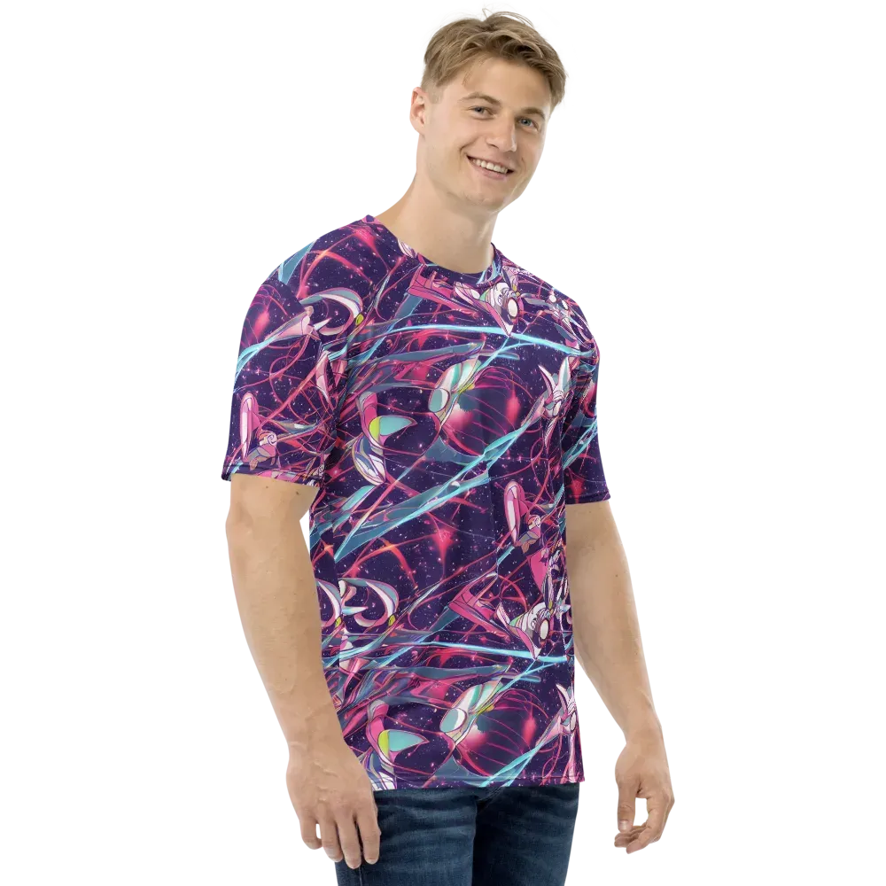 Neo-Tokyo Twirl on Men's Crew Neck T-Shirt — Right
