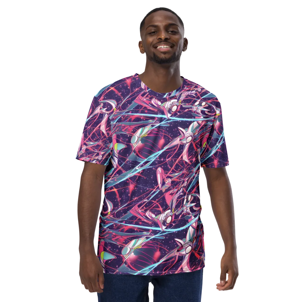 Neo-Tokyo Twirl on Men's Crew Neck T-Shirt — Front