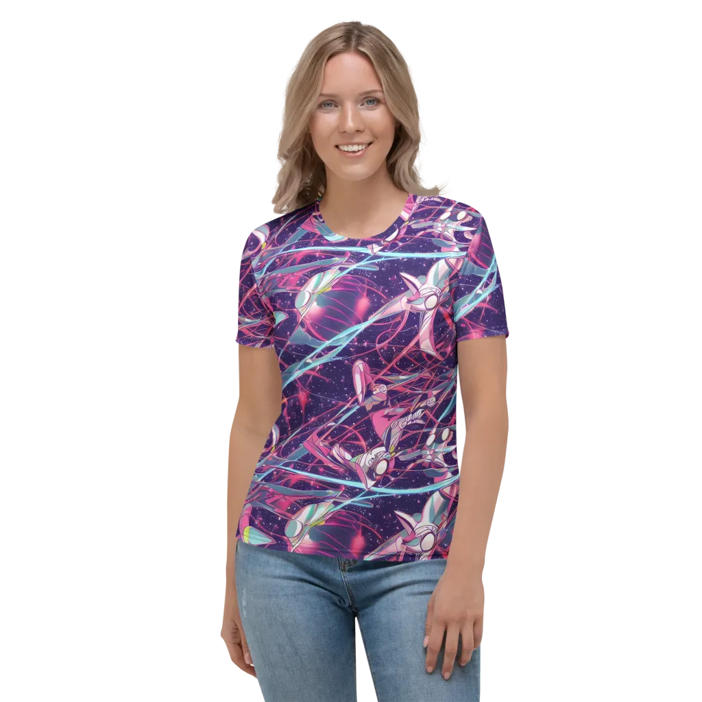 Neo-Tokyo Twirl on Women's Crew Neck T-Shirt — Front