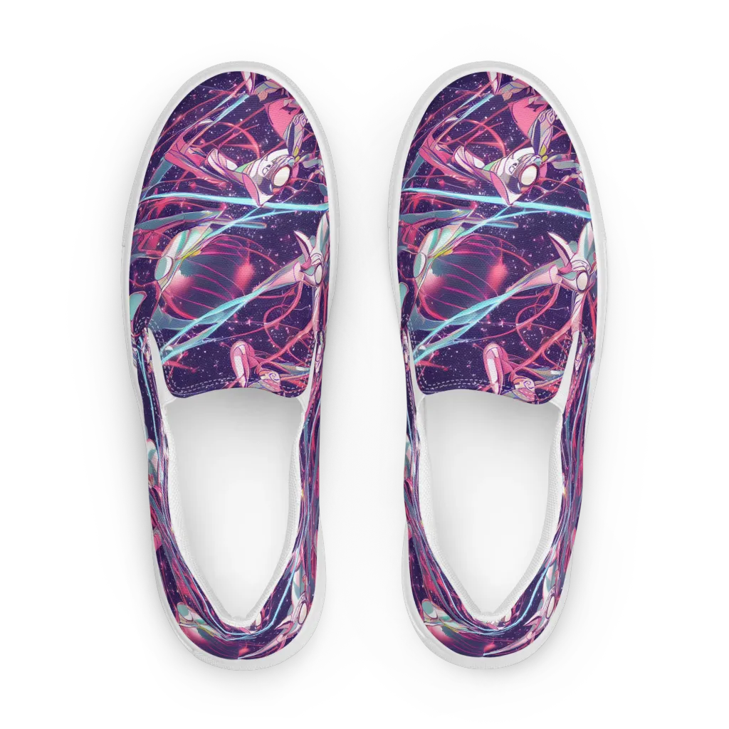 Neo-Tokyo Twirl on Men's Slip-On Canvas Shoes — Front