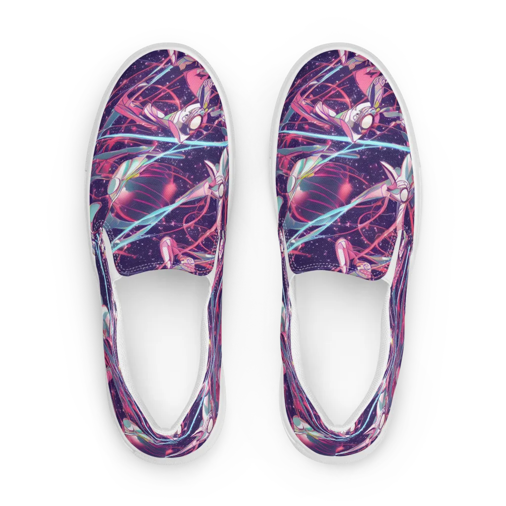 Neo-Tokyo Twirl on Women's Slip-On Canvas Shoes — Front