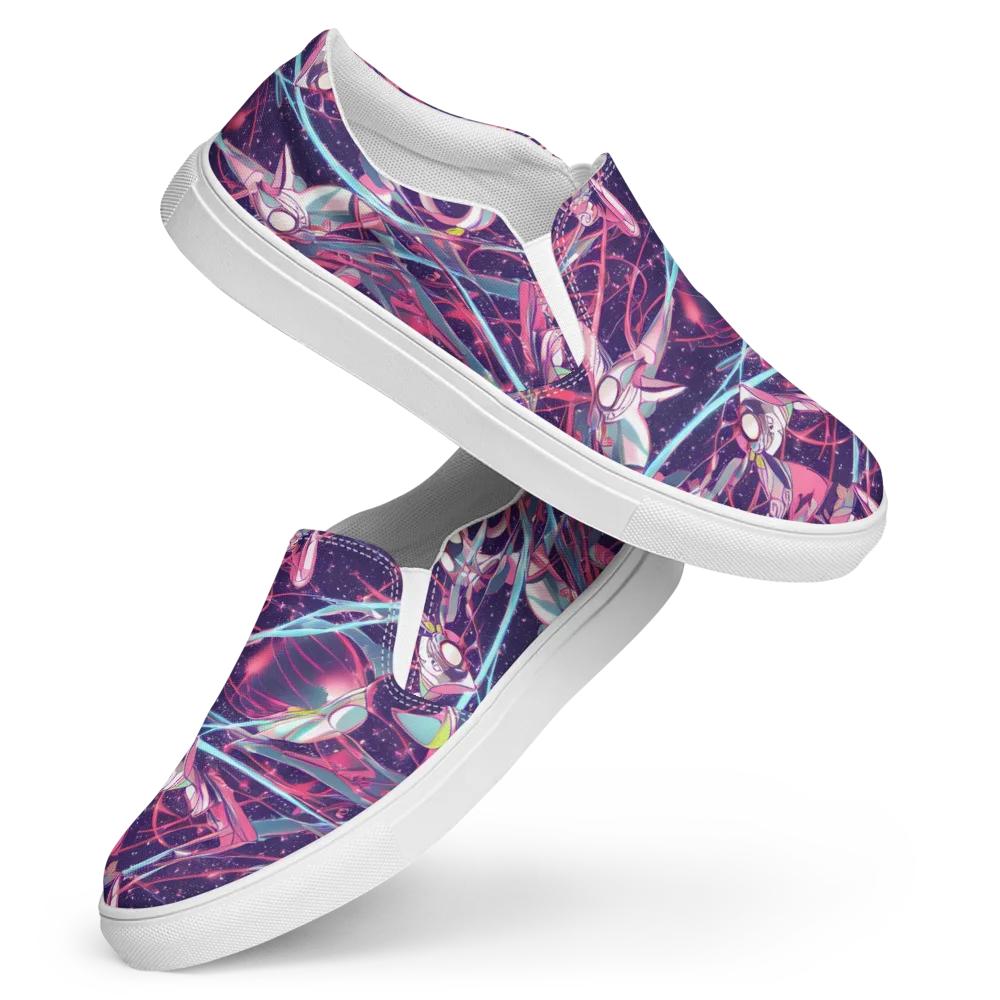 Neo-Tokyo Twirl on Women's Slip-On Canvas Shoes — Front