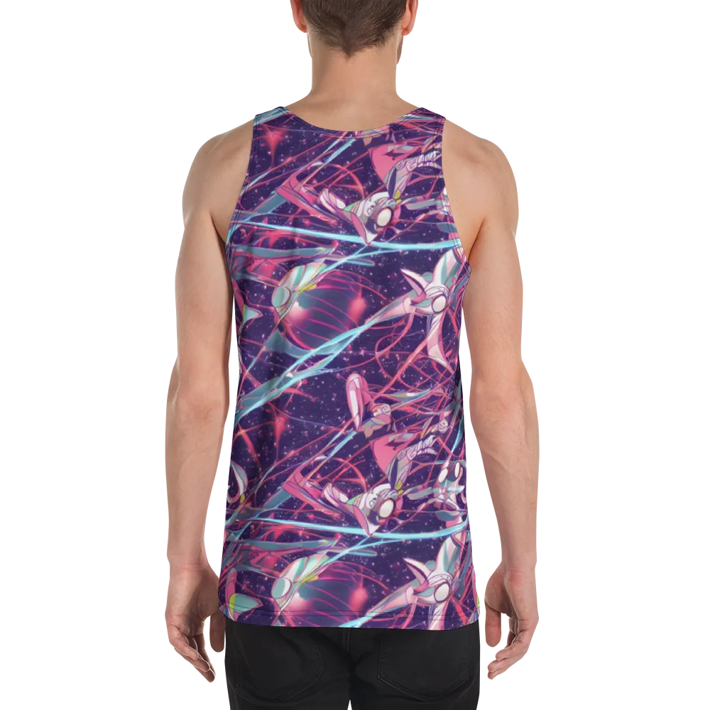Neo-Tokyo Twirl on Men's Tank Top — Back