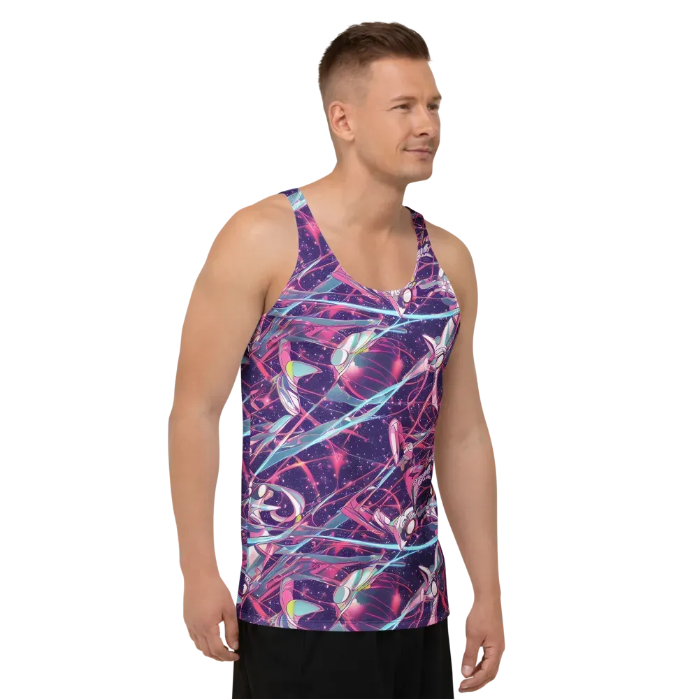 Neo-Tokyo Twirl on Men's Tank Top — Right Front