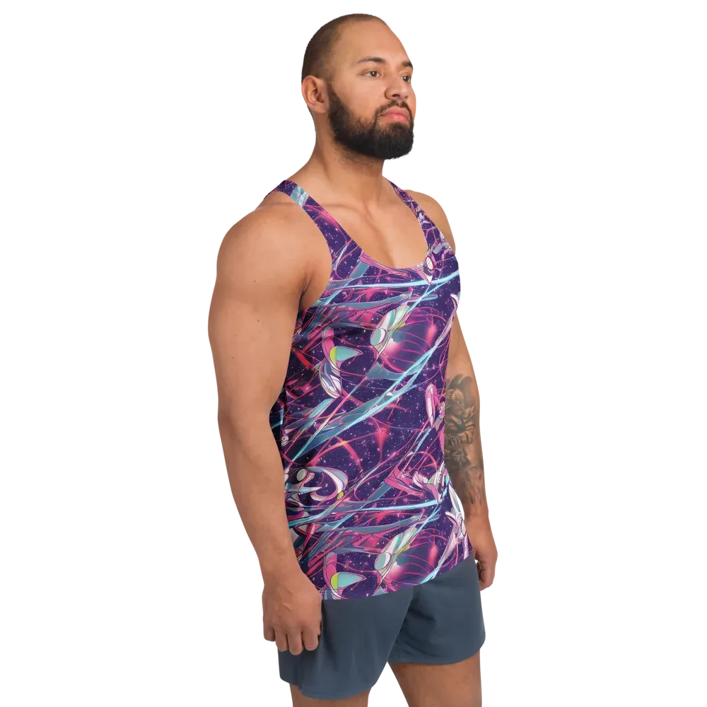 Neo-Tokyo Twirl on Men's Tank Top — Right Front