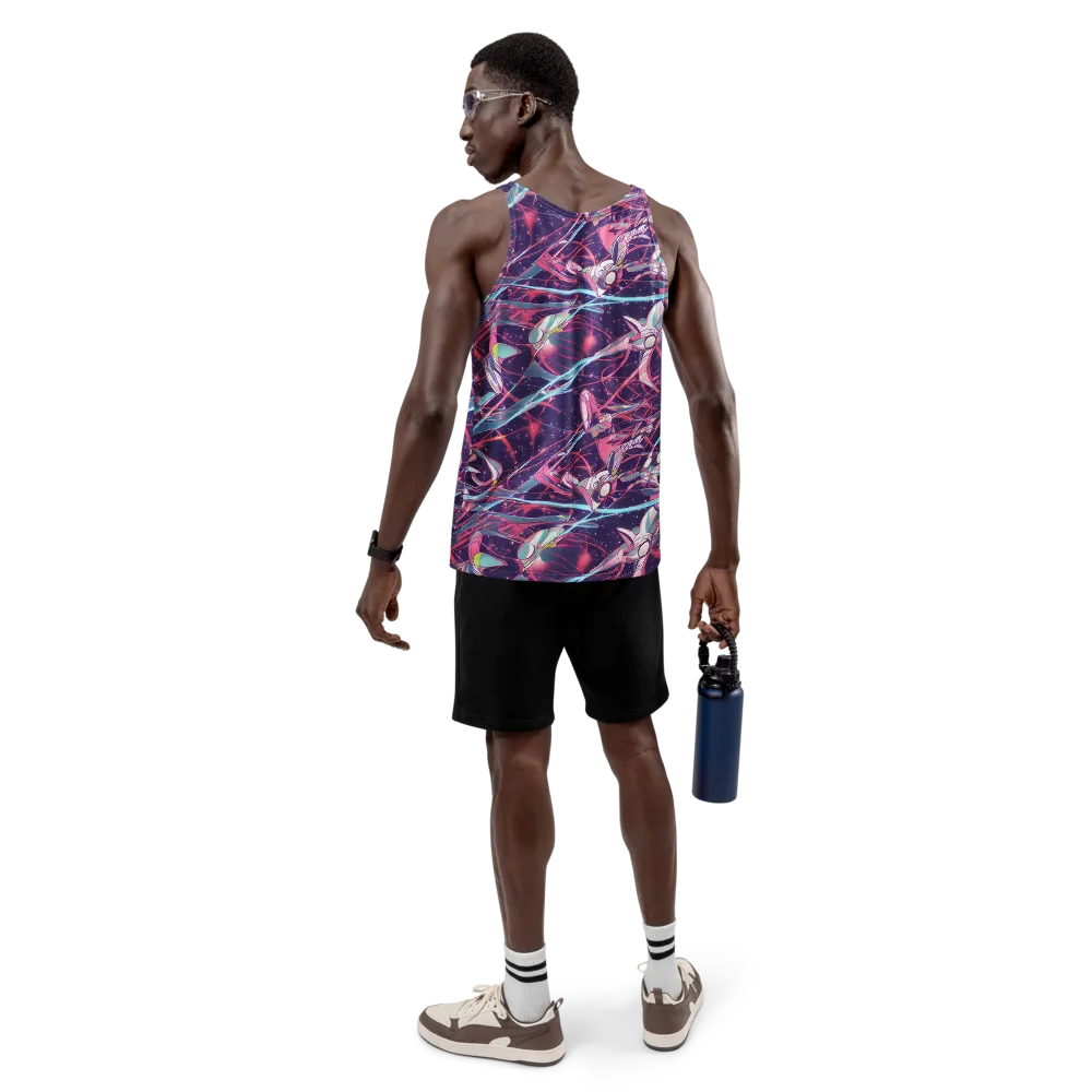 Neo-Tokyo Twirl on Men's Tank Top — Back