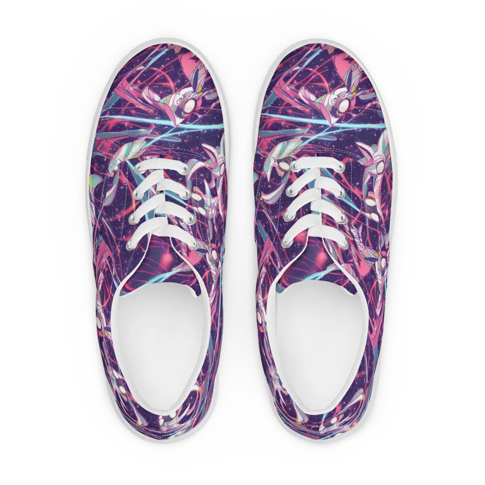 Neo-Tokyo Twirl on Men's Lace-Up Canvas Shoes — Front