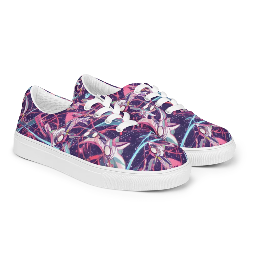 Neo-Tokyo Twirl on Men's Lace-Up Canvas Shoes — Right Front