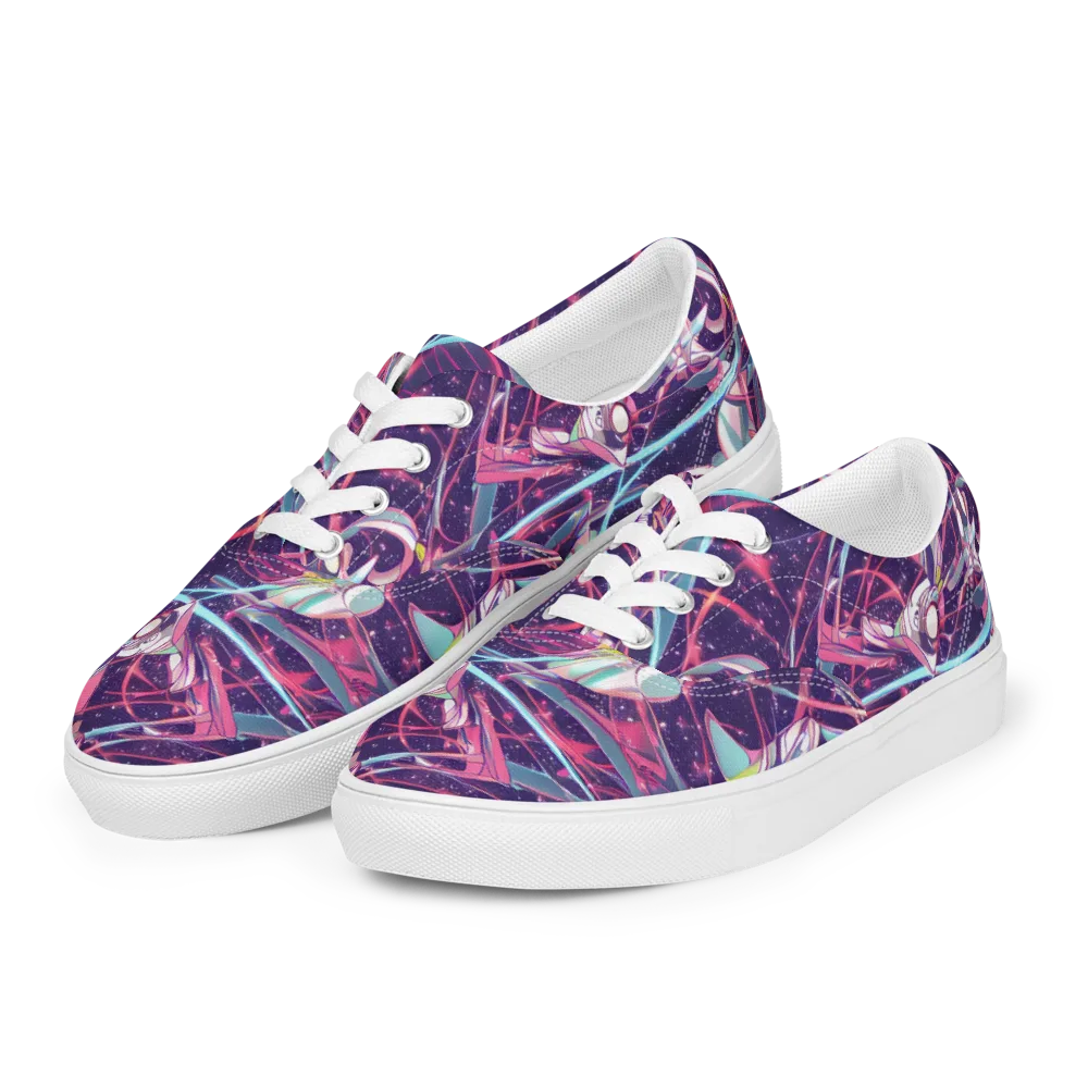 Neo-Tokyo Twirl on Men's Lace-Up Canvas Shoes — Left Front
