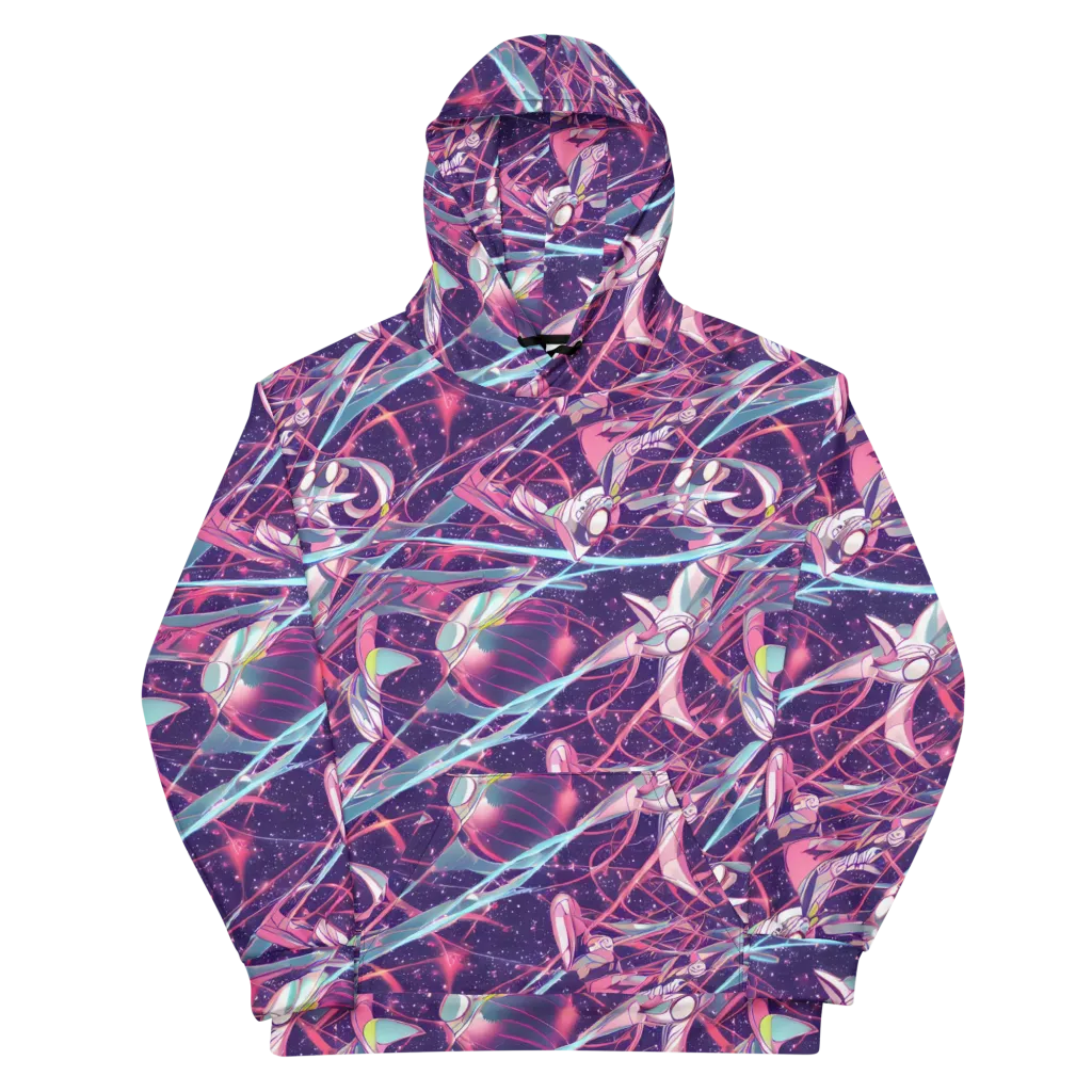 Neo-Tokyo Twirl on Cotton Hoodie — Front