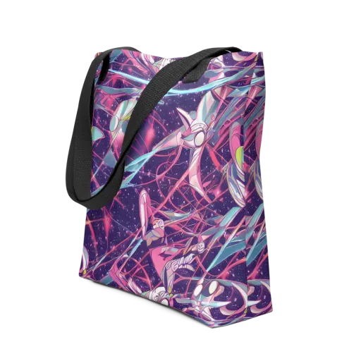 Neo-Tokyo Twirl on a Tote Bag