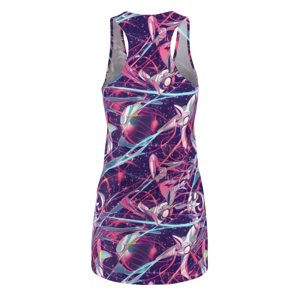 Neo-Tokyo Twirl on Racerback Dress — Back