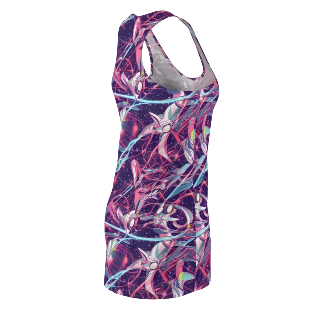 Neo-Tokyo Twirl on Racerback Dress — Back Side