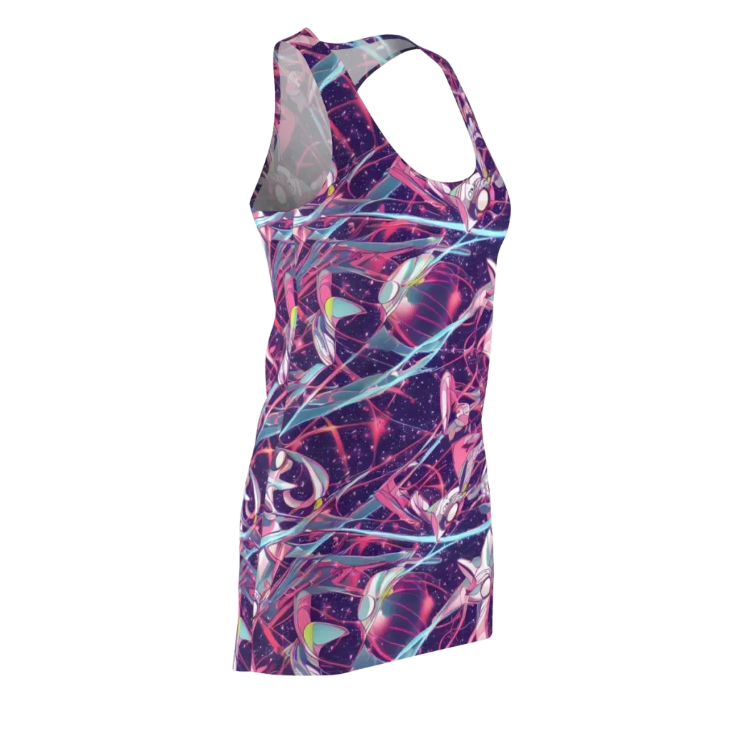 Neo-Tokyo Twirl on Racerback Dress — Front Side