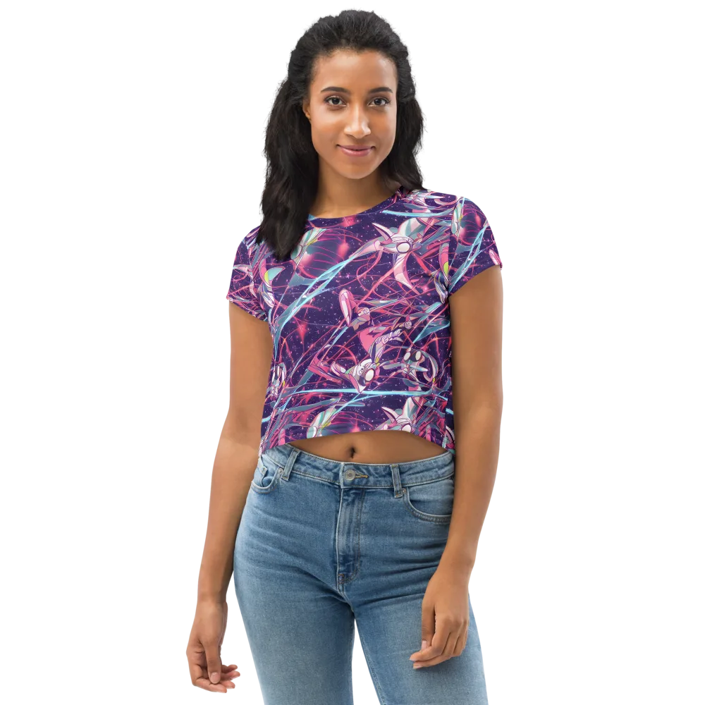 Neo-Tokyo Twirl on Crop Tee — Front
