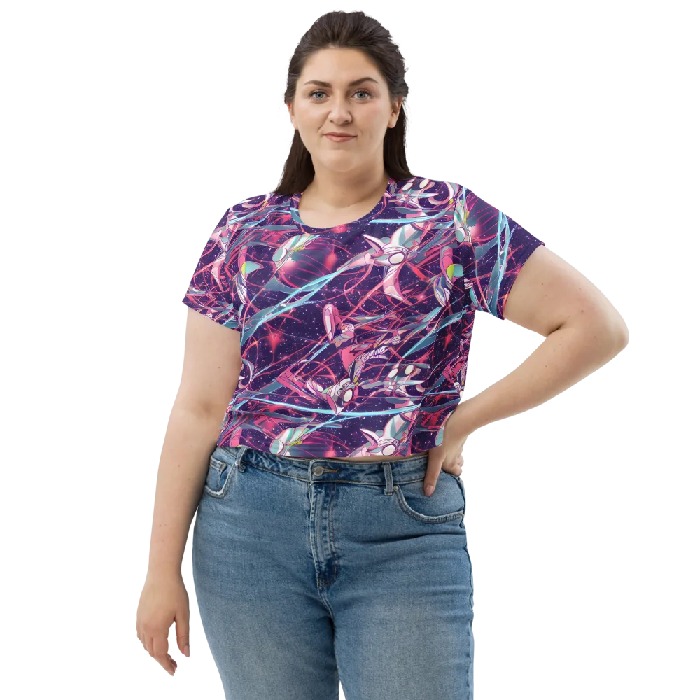 Neo-Tokyo Twirl on Crop Tee — Front