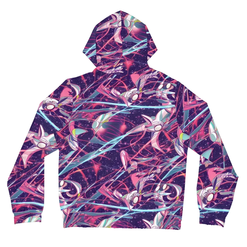 Neo-Tokyo Twirl on Women's Full-Zip Hoodie — Back