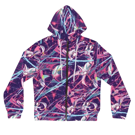 Neo-Tokyo Twirl on a Women's Full-Zip Hoodie