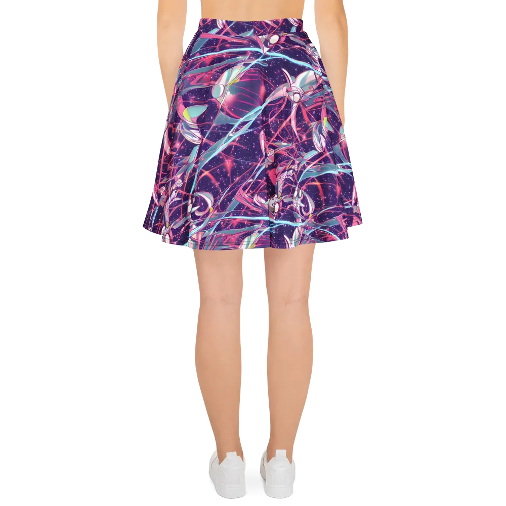 Neo-Tokyo Twirl on Skater Skirt — Back