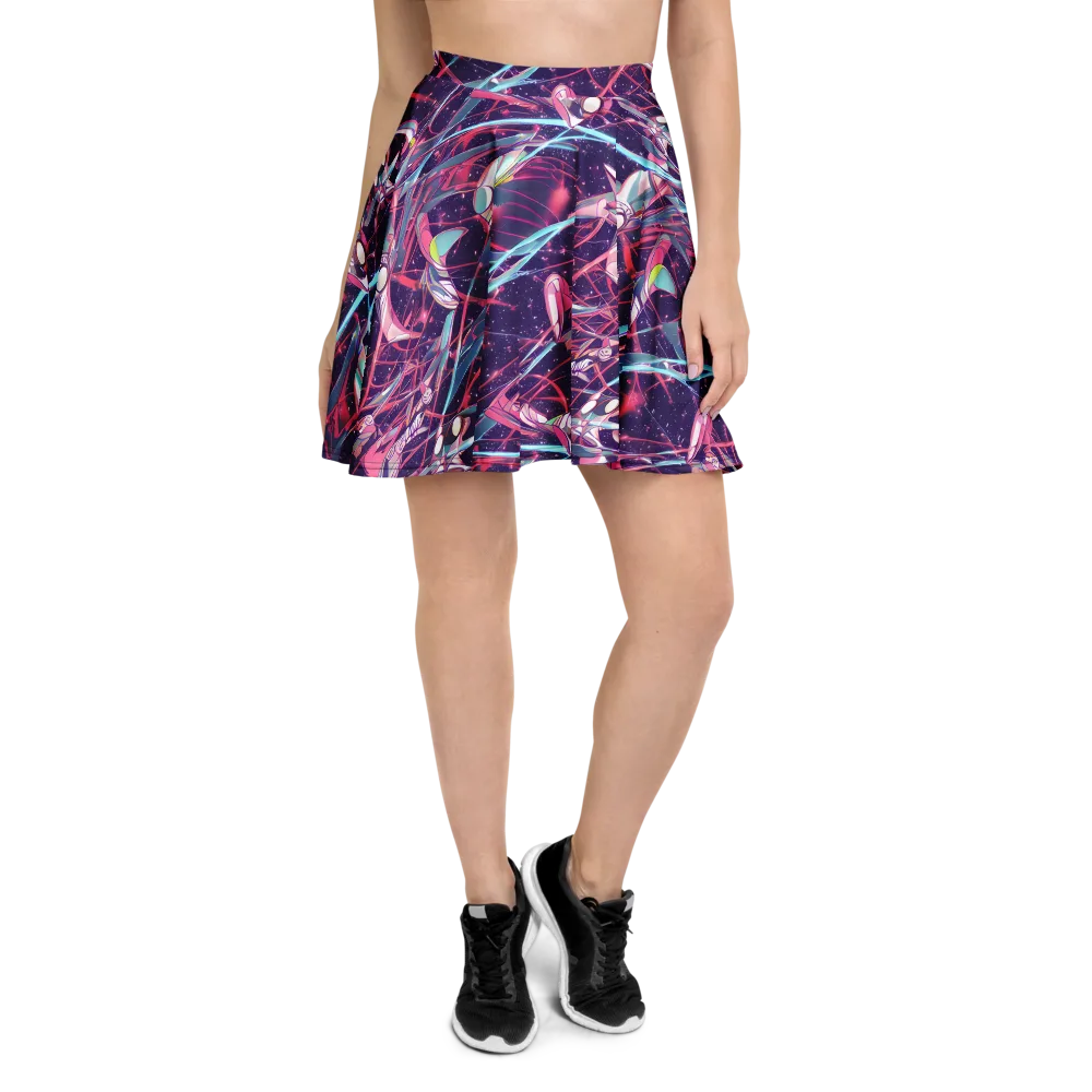 Neo-Tokyo Twirl on Skater Skirt — Front