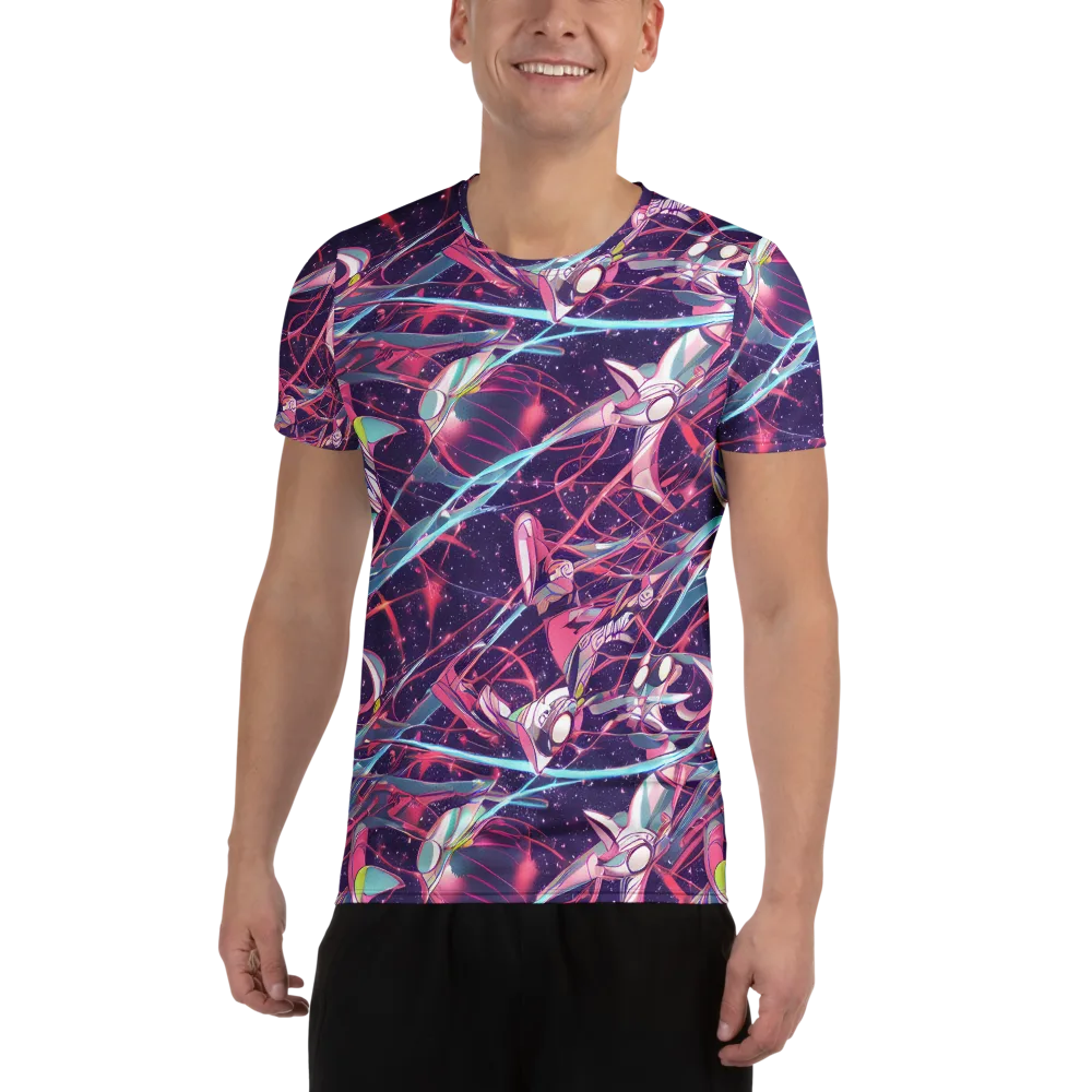 Neo-Tokyo Twirl on Men's Athletic T-Shirt — Front