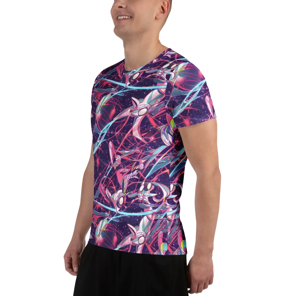 Neo-Tokyo Twirl on Men's Athletic T-Shirt — Left