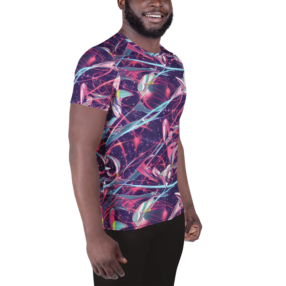 Neo-Tokyo Twirl on Men's Athletic T-Shirt — Right