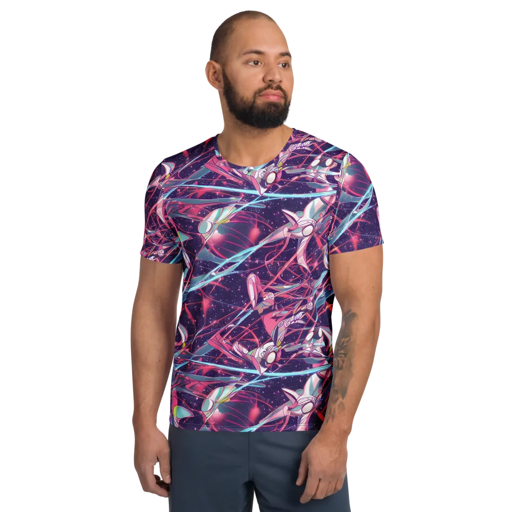 Neo-Tokyo Twirl on Men's Athletic T-Shirt — Front