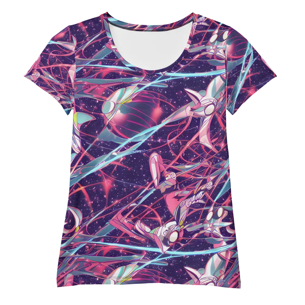Neo-Tokyo Twirl on Women's Athletic T-Shirt — Front