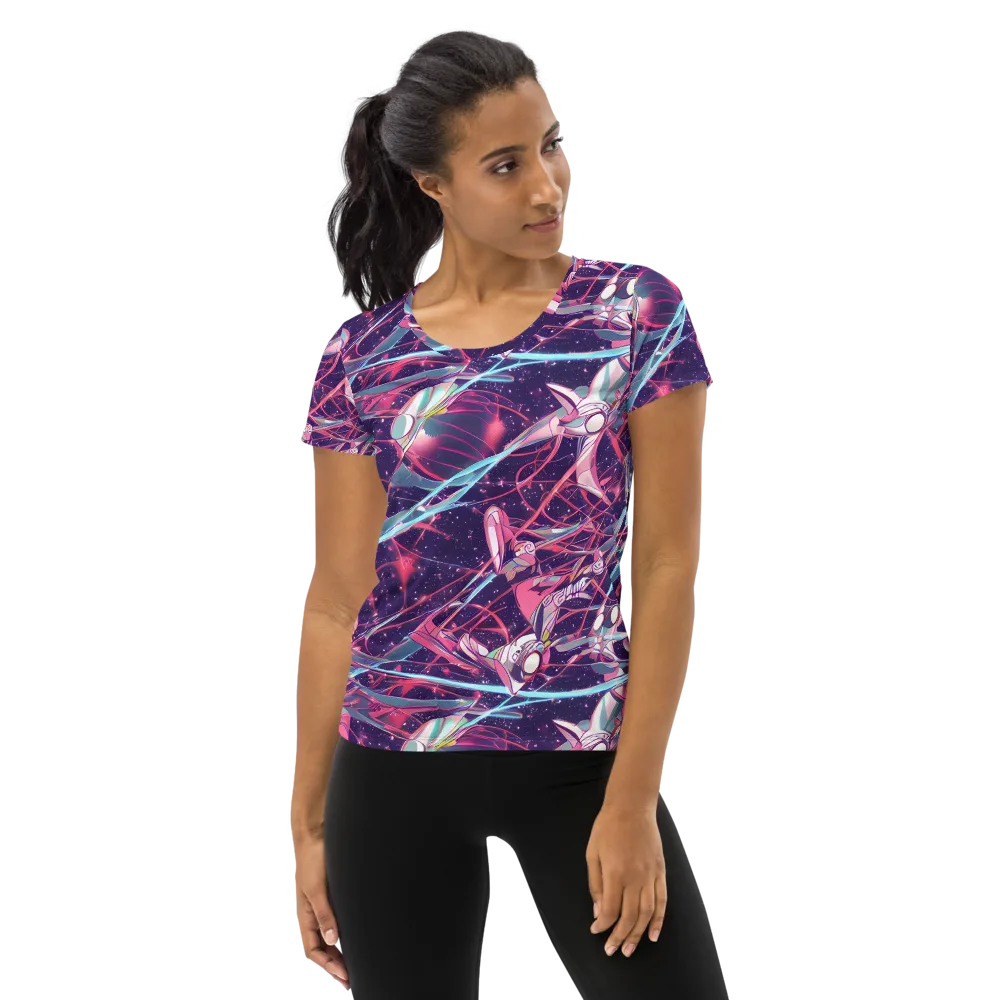 Neo-Tokyo Twirl on Women's Athletic T-Shirt — Front