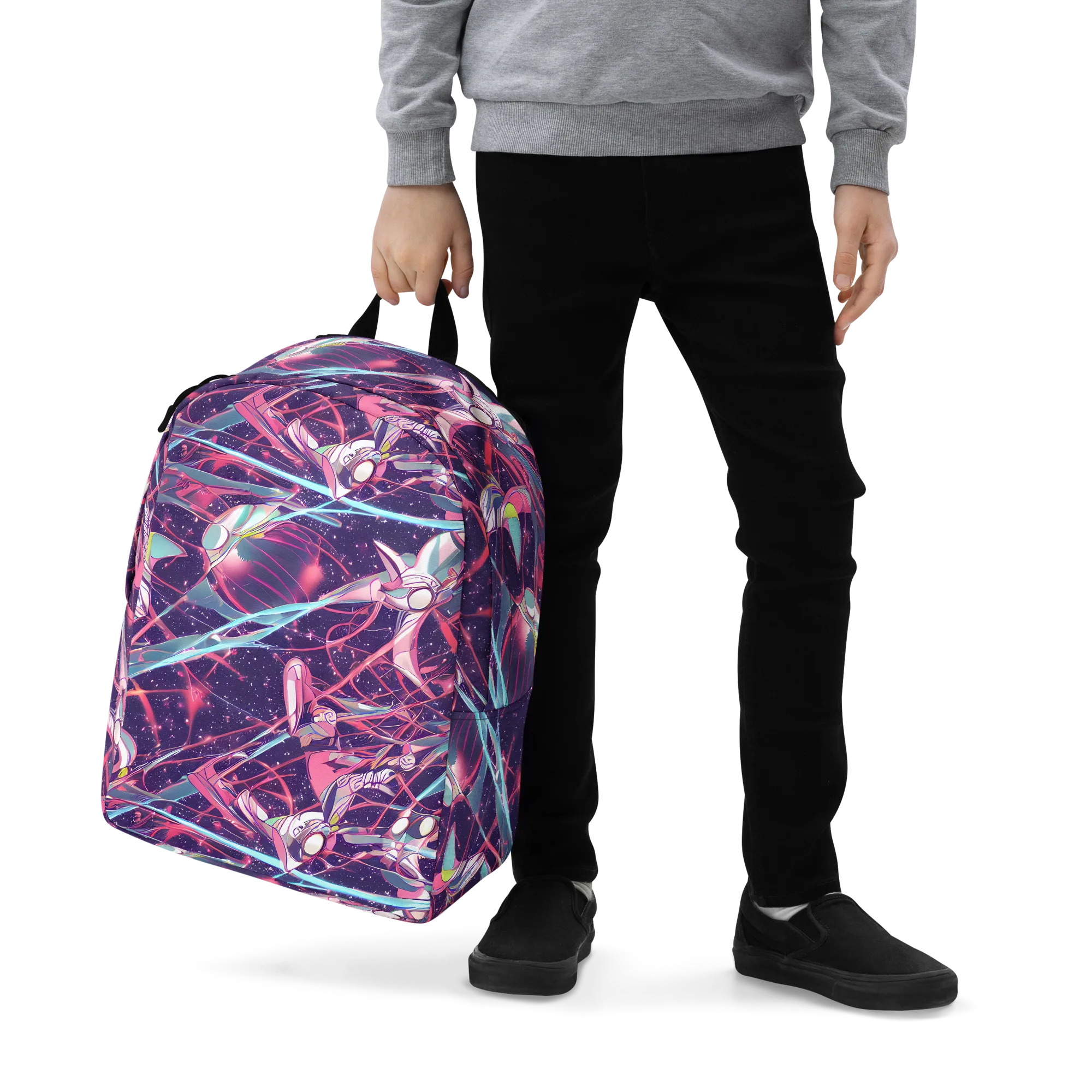 Neo-Tokyo Twirl on Minimalist Backpack — Zoomed-in