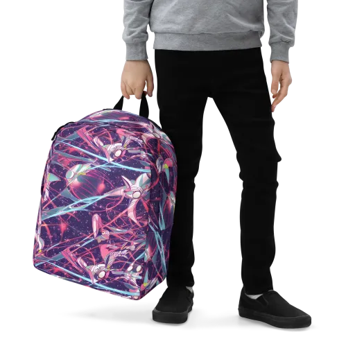 Neo-Tokyo Twirl on a Minimalist Backpack