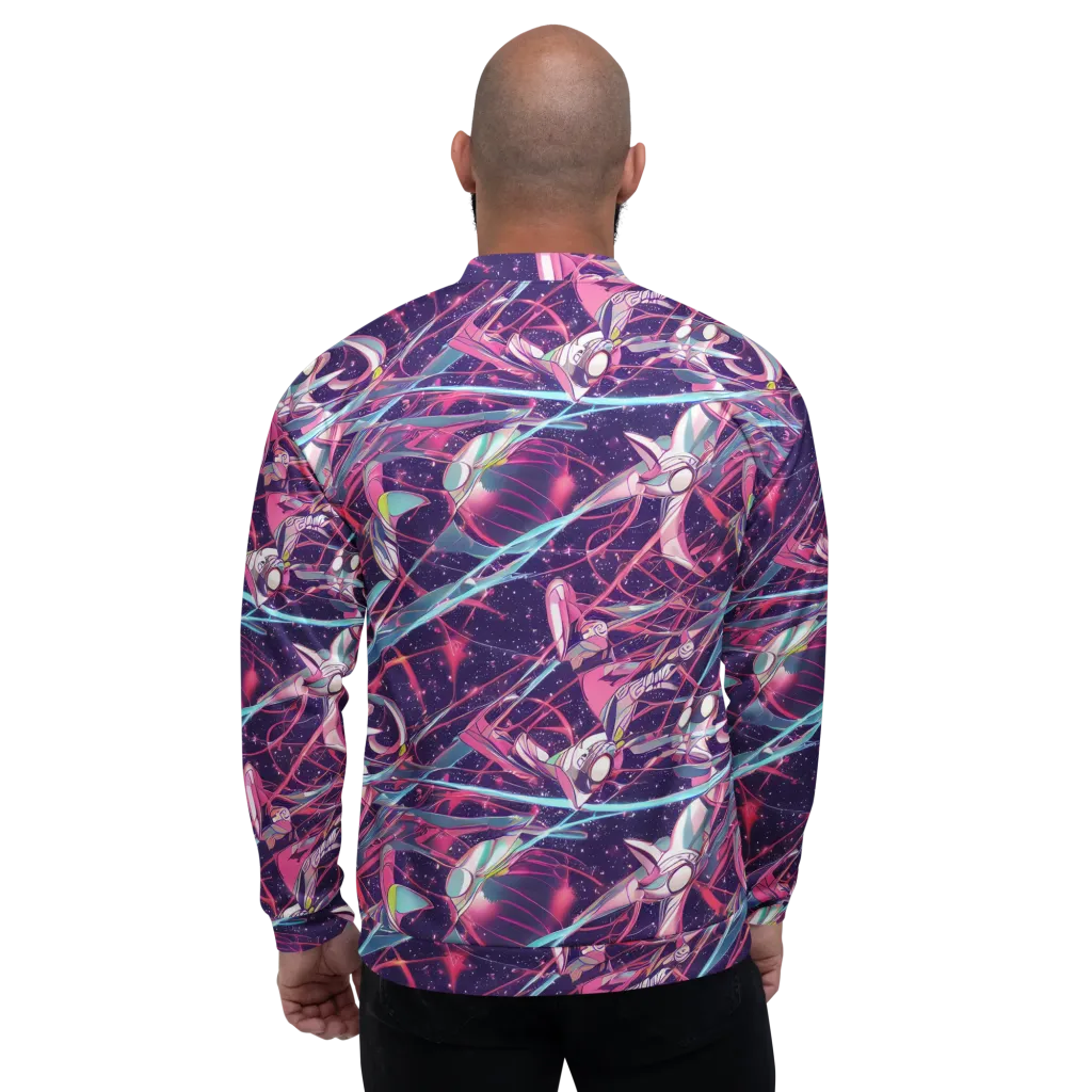 Neo-Tokyo Twirl on Bomber Jacket — Back