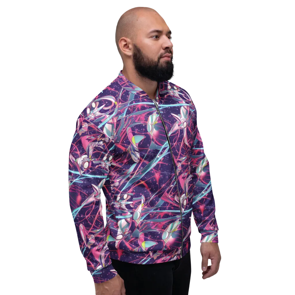 Neo-Tokyo Twirl on Bomber Jacket — Right
