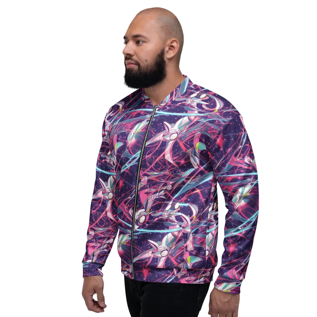 Neo-Tokyo Twirl on Bomber Jacket — Left