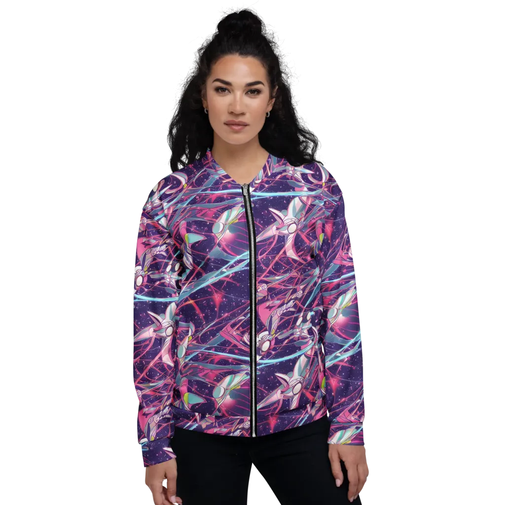 Neo-Tokyo Twirl on Bomber Jacket — Front