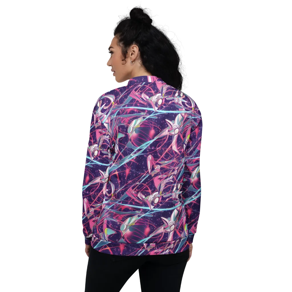 Neo-Tokyo Twirl on Bomber Jacket — Back