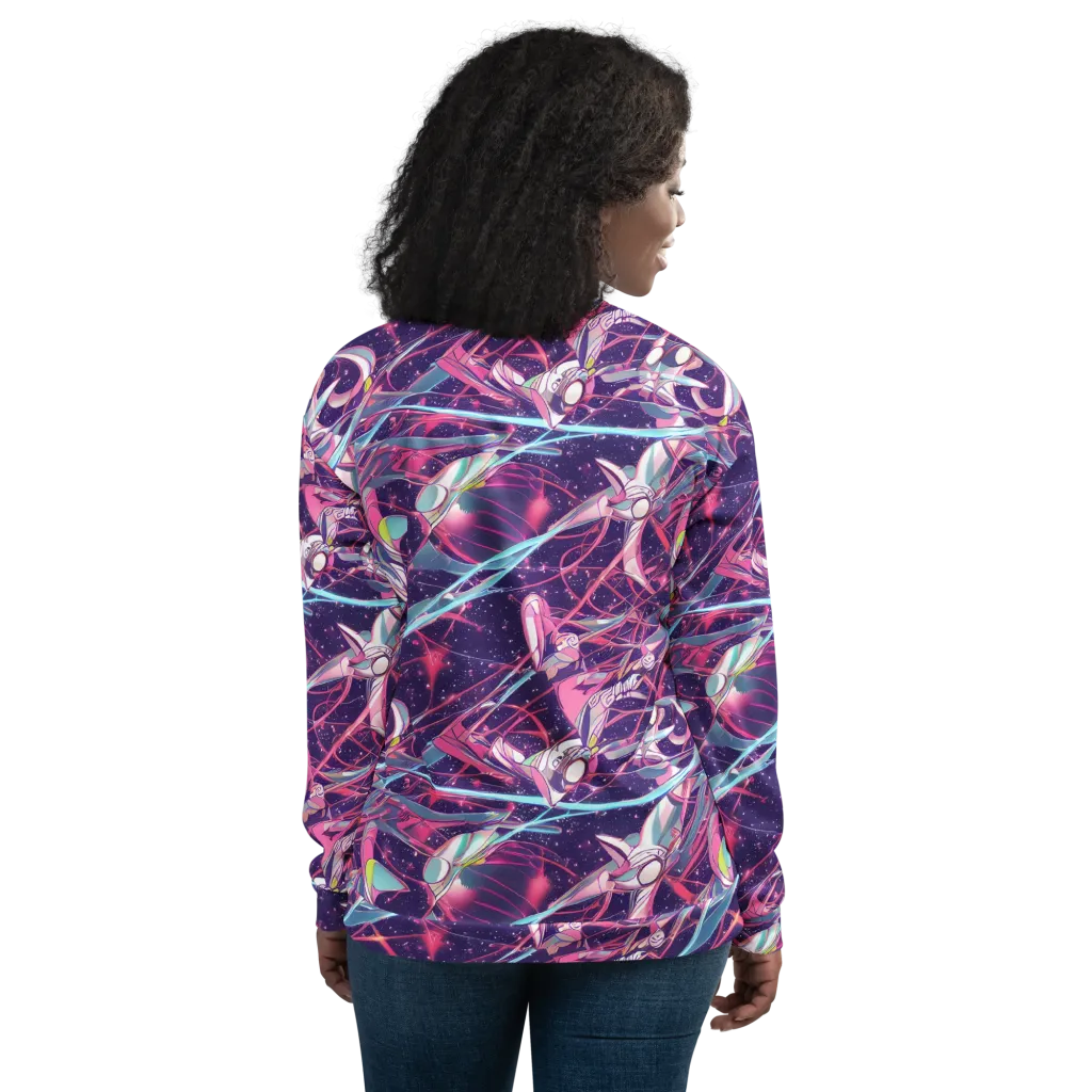 Neo-Tokyo Twirl on Bomber Jacket — Back
