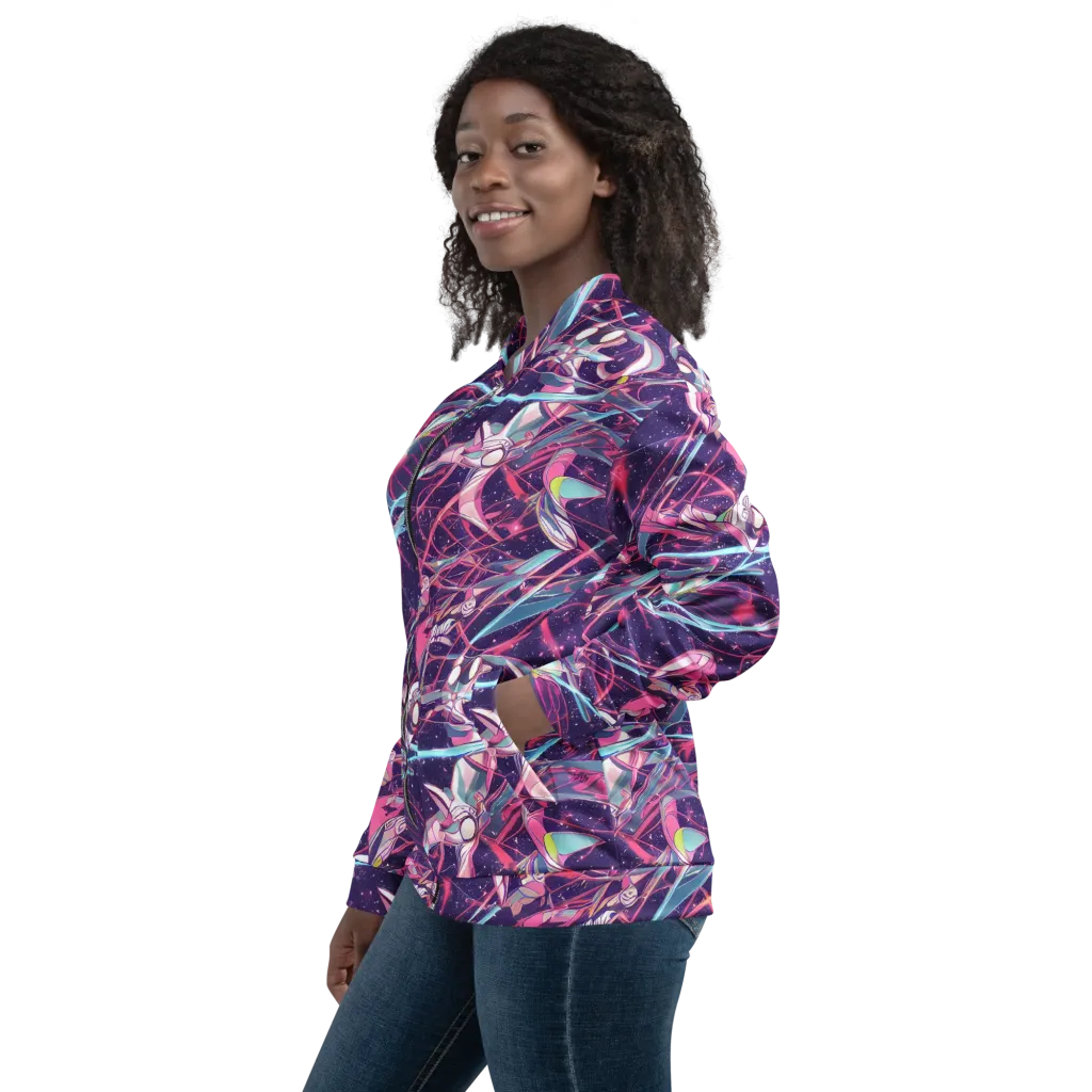 Neo-Tokyo Twirl on Bomber Jacket — Left