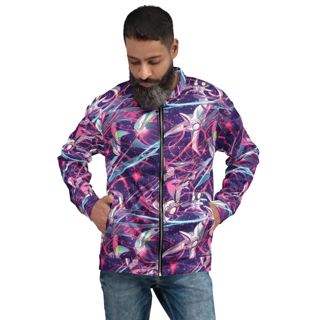 Neo-Tokyo Twirl on Bomber Jacket — Front