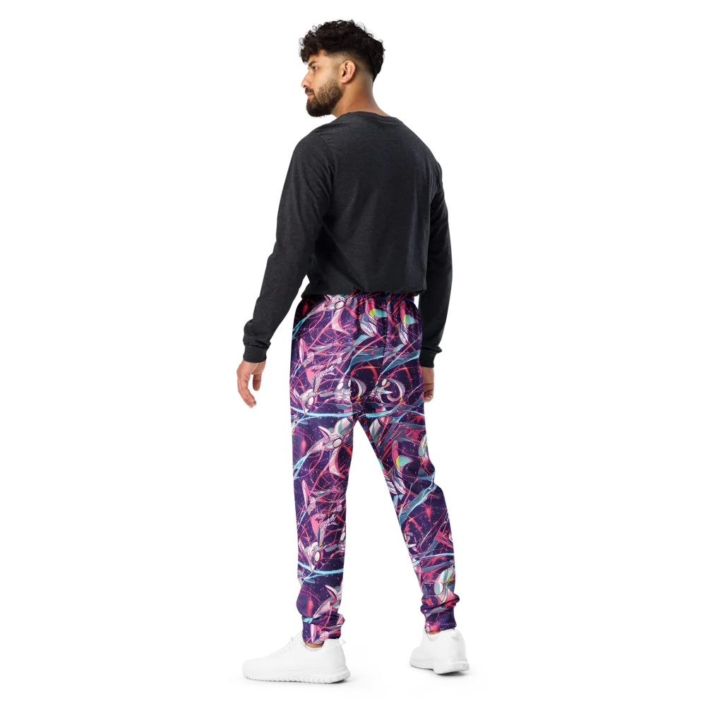 Neo-Tokyo Twirl on Men's Joggers — Back