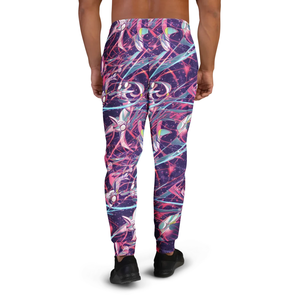 Neo-Tokyo Twirl on Men's Joggers — Back