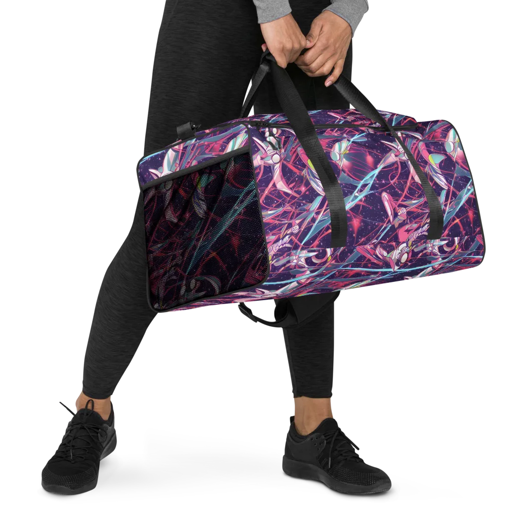 Neo-Tokyo Twirl on Duffle Bag — Right Front