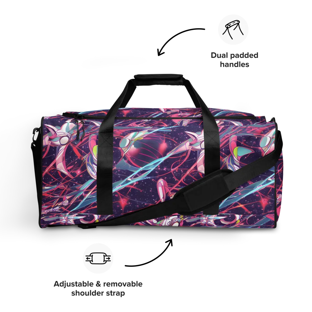 Neo-Tokyo Twirl on Duffle Bag — Front